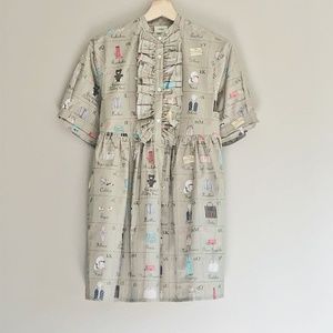 NWT FENDI JUNIOR DRESS Poplin junior dress 14A/XS